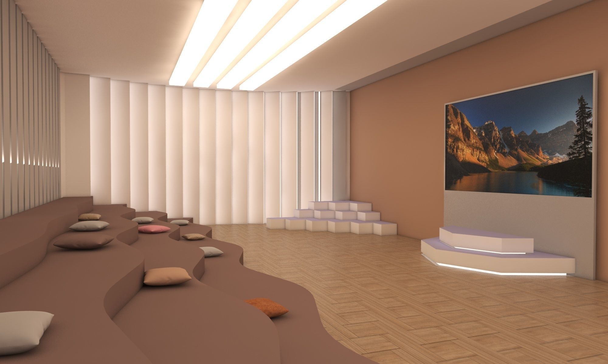 Hall 3d model cinema room 3D model_2