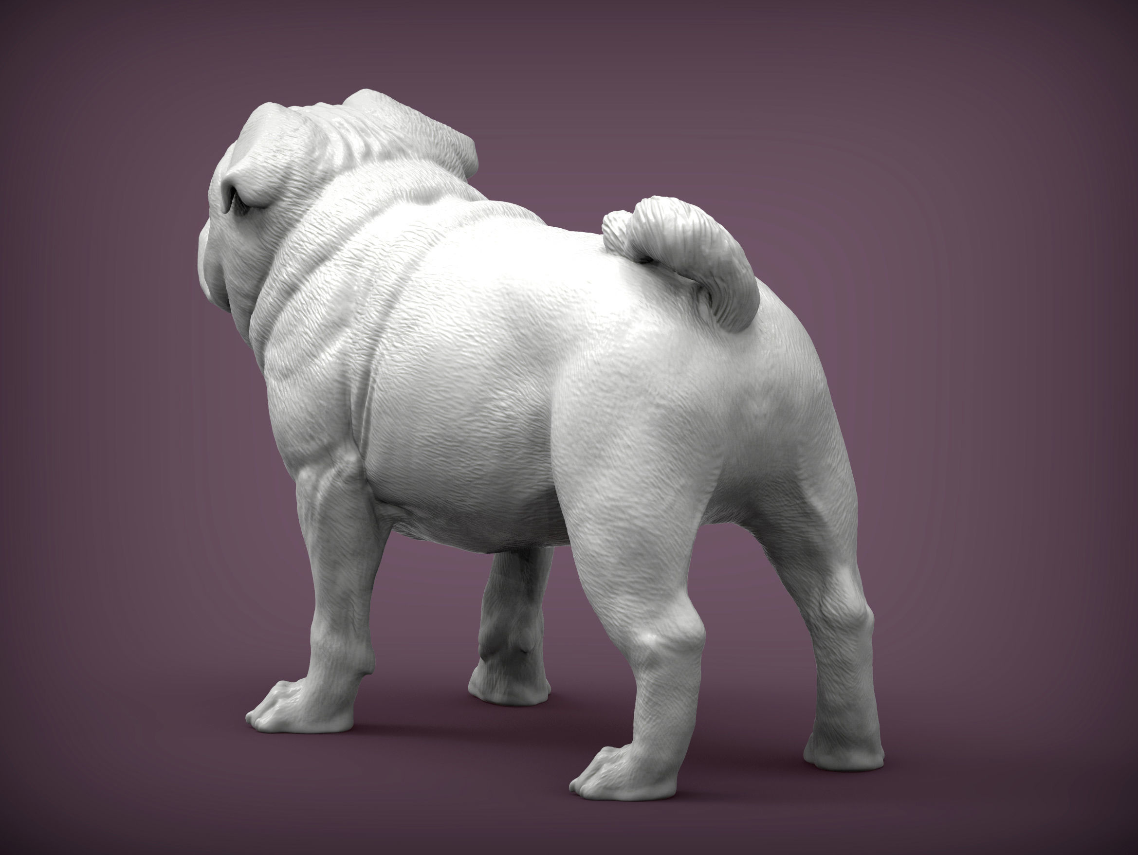Pug for 3D printing 3D print model_5