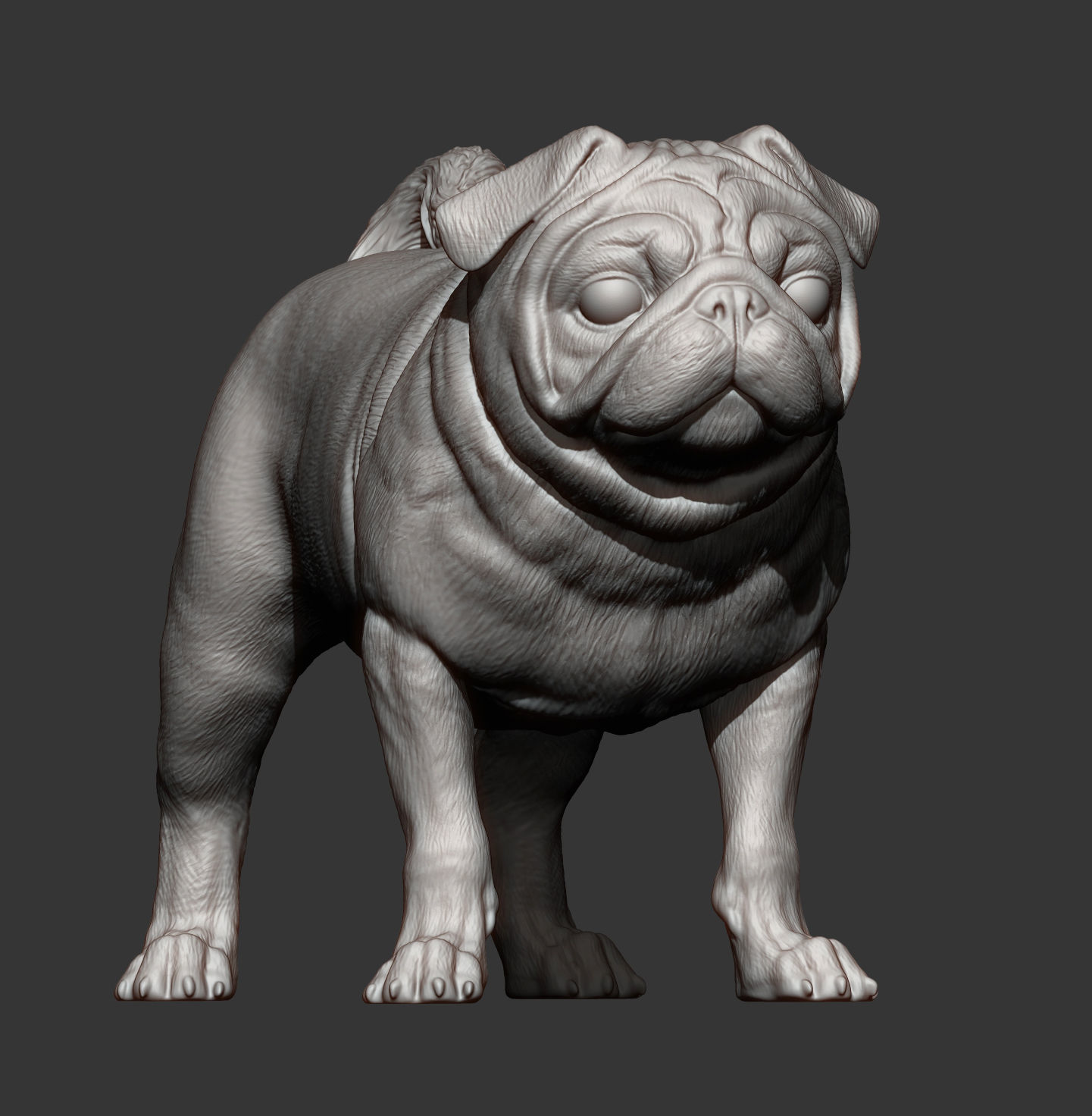 Pug for 3D printing 3D print model_10
