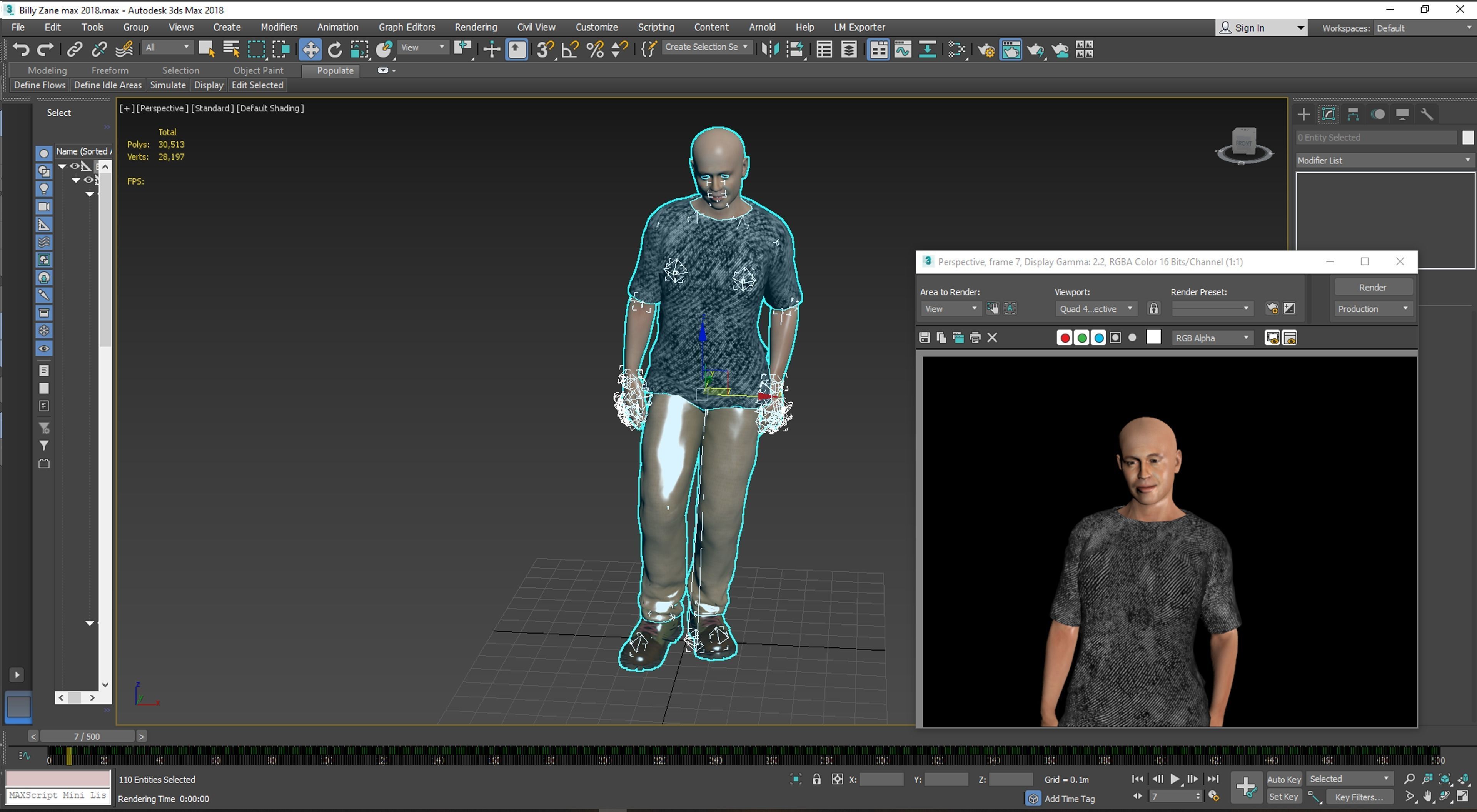 Billy Zane 3D Rigged model ready for animation 3D model_15