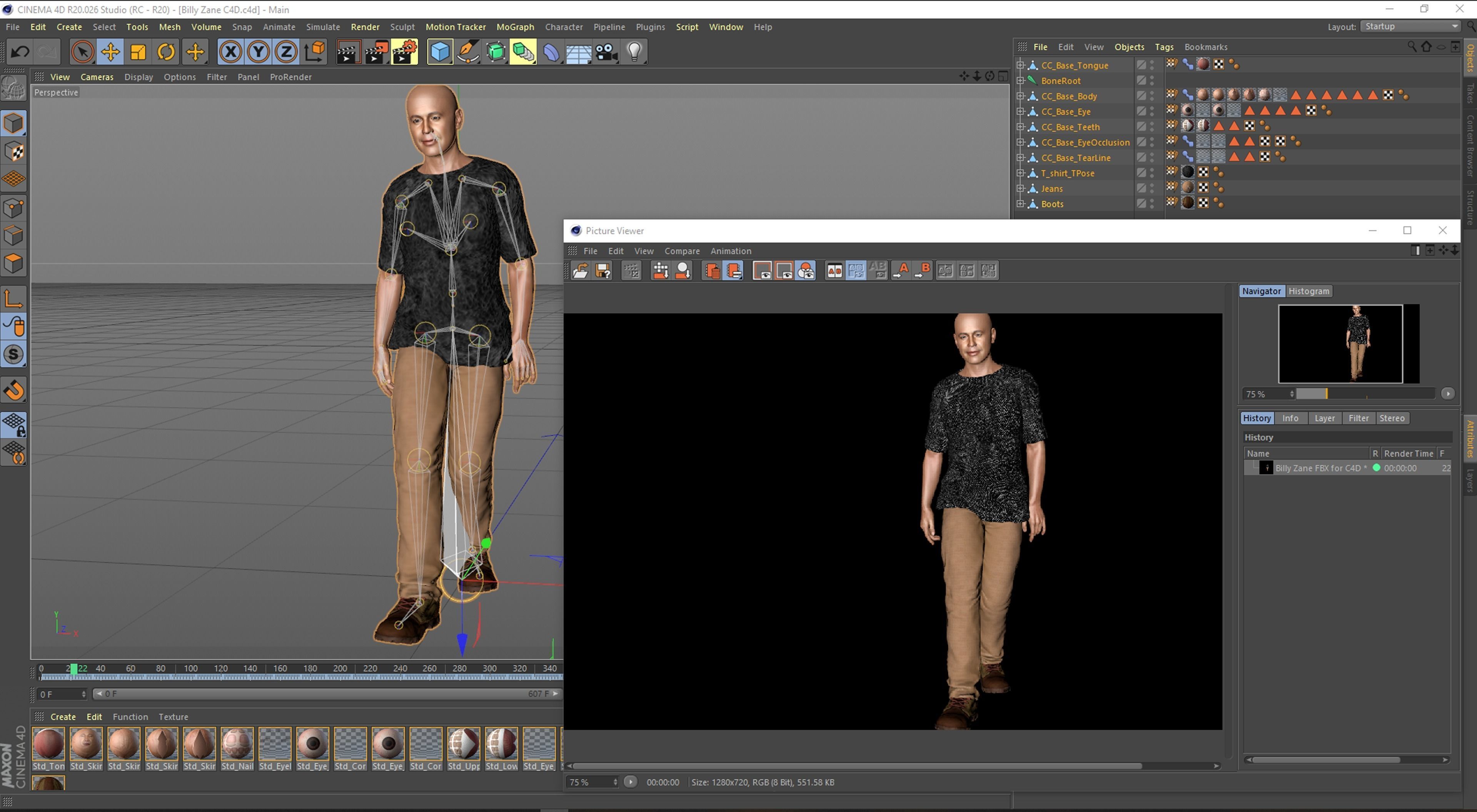 Billy Zane 3D Rigged model ready for animation 3D model_16