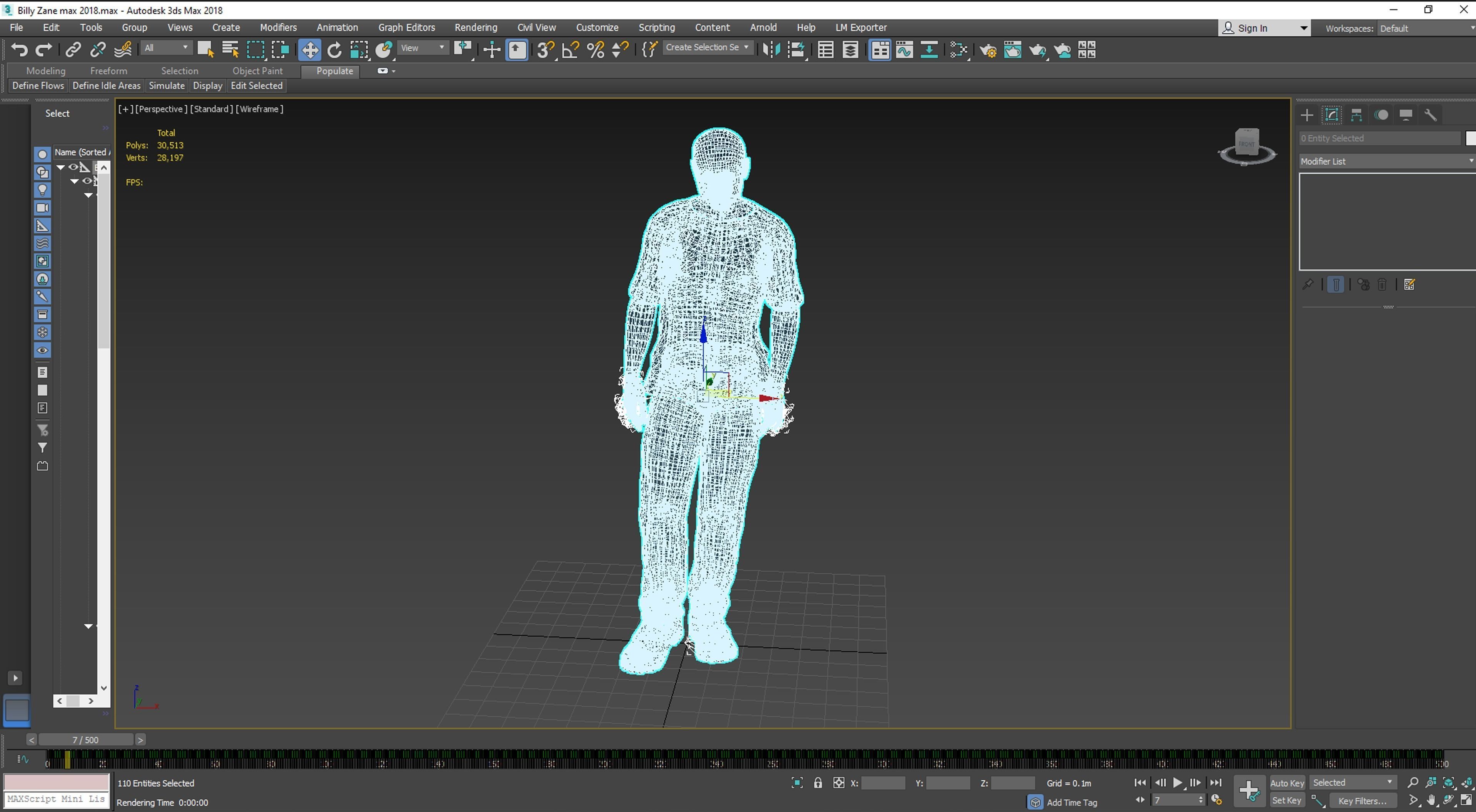 Billy Zane 3D Rigged model ready for animation 3D model_17