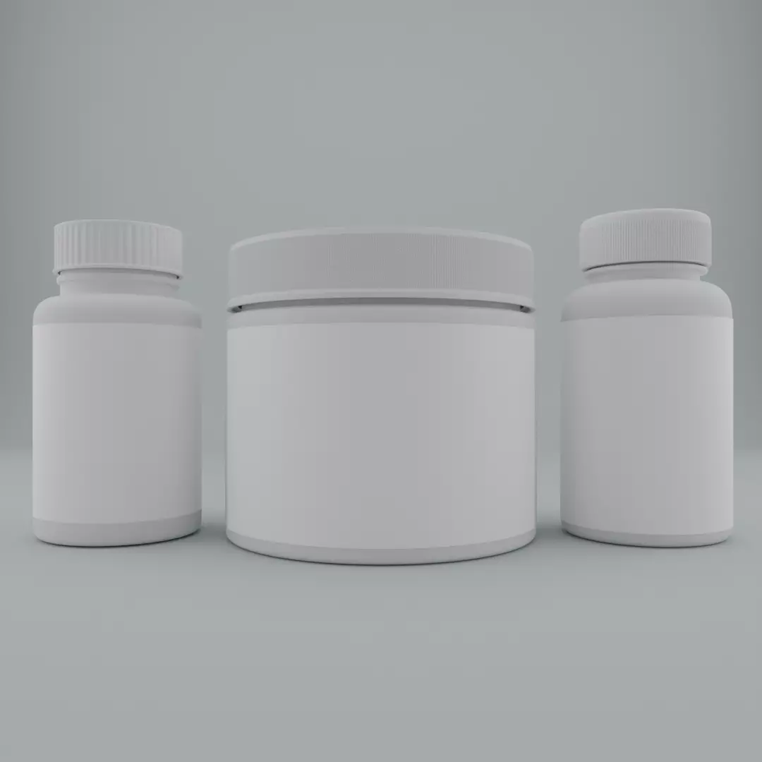 A bottle of pills mockup 3D model