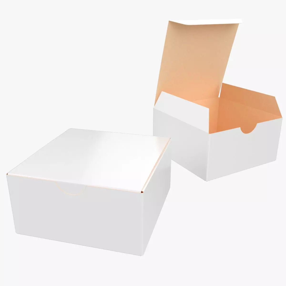 5cm Height Paper Box Closed Opened Unwrapped 3D model