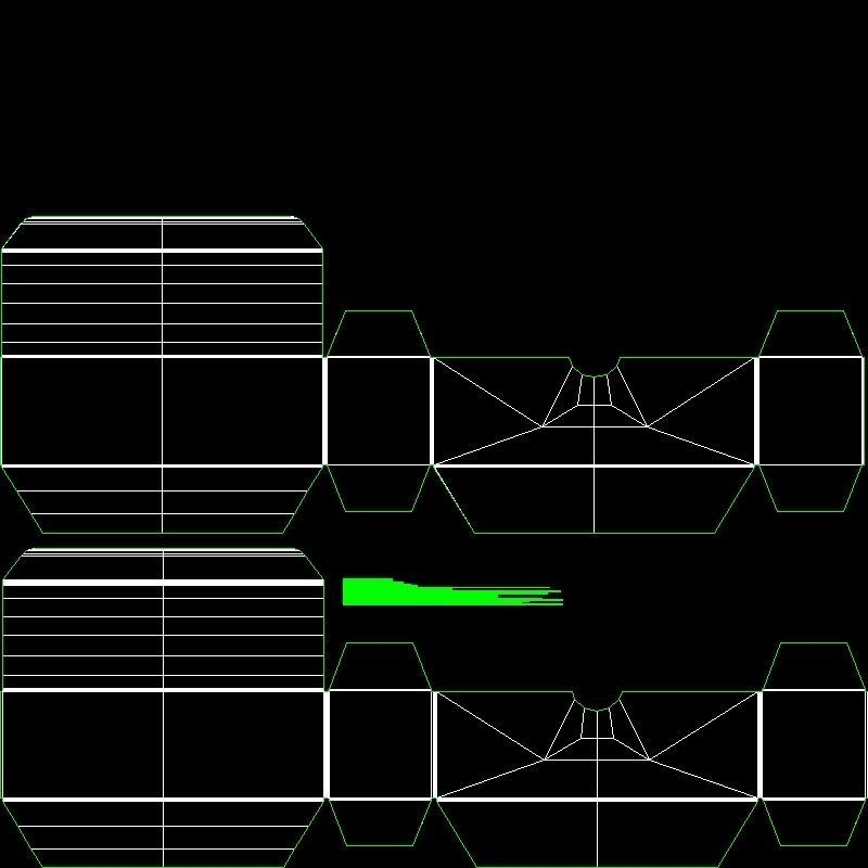 3D model 15cm Long Paper Box Closed Opened Unwrapped 3D model_10