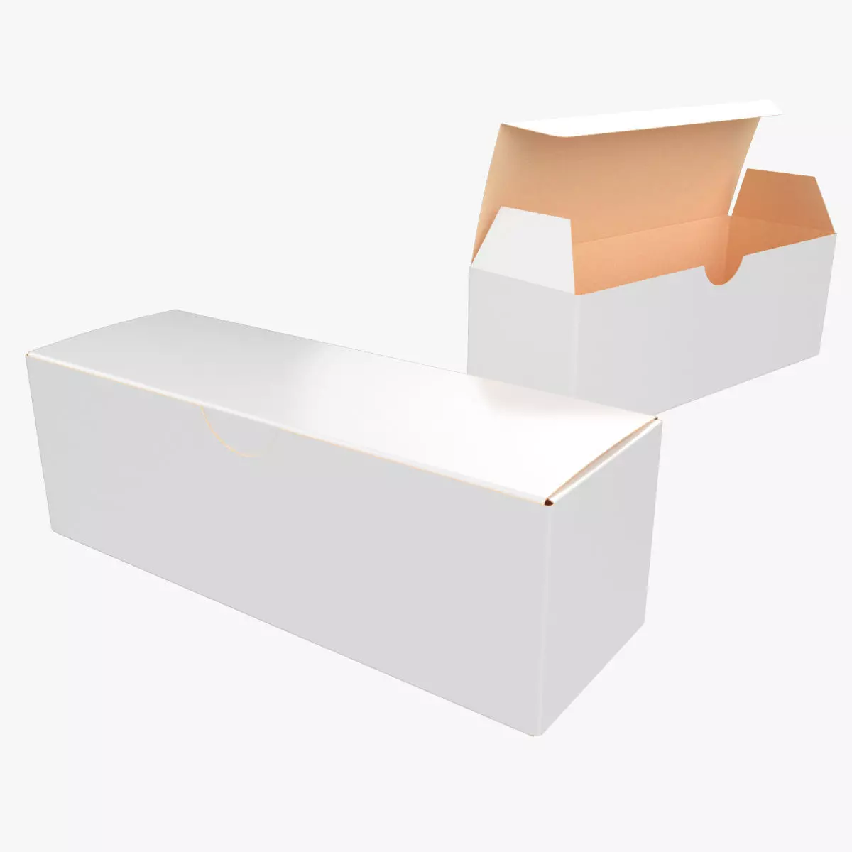 3D model 15cm Long Paper Box Closed Opened Unwrapped 3D model_0