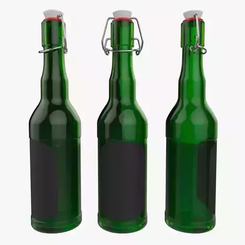 Beer Bottle 500ml Swing Top Low High Poly 3D model