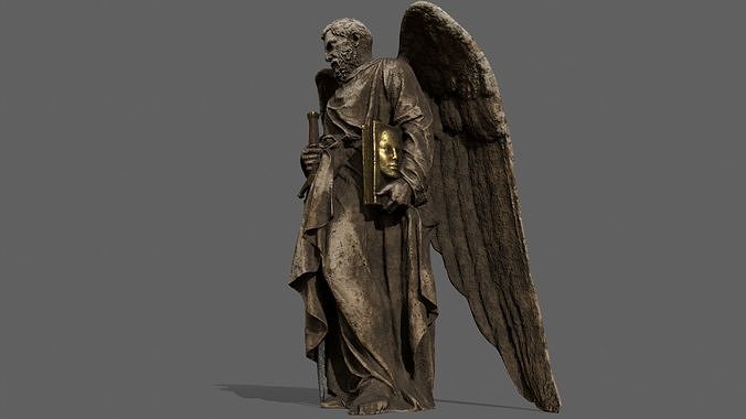 Old Man Statue Low-poly 3D model