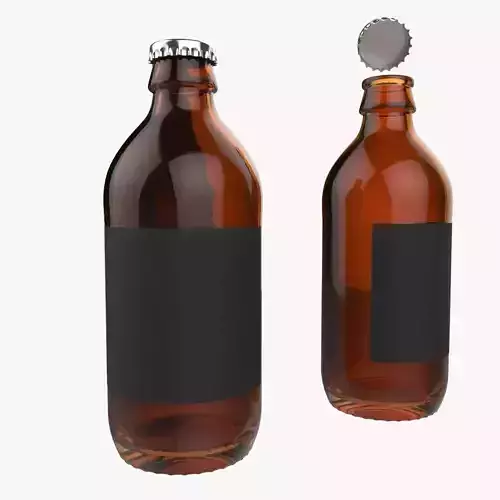 11oz 330ml Stubby Beer Bottle Low High Poly