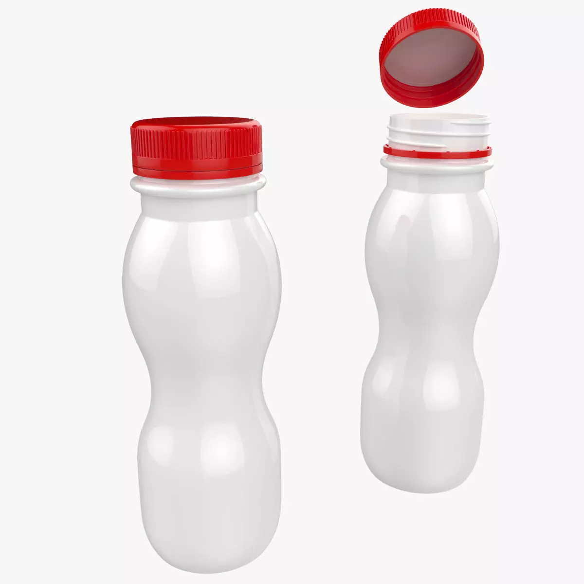 200ml 7oz Yogurt Bottle Low High Poly 3D model_0