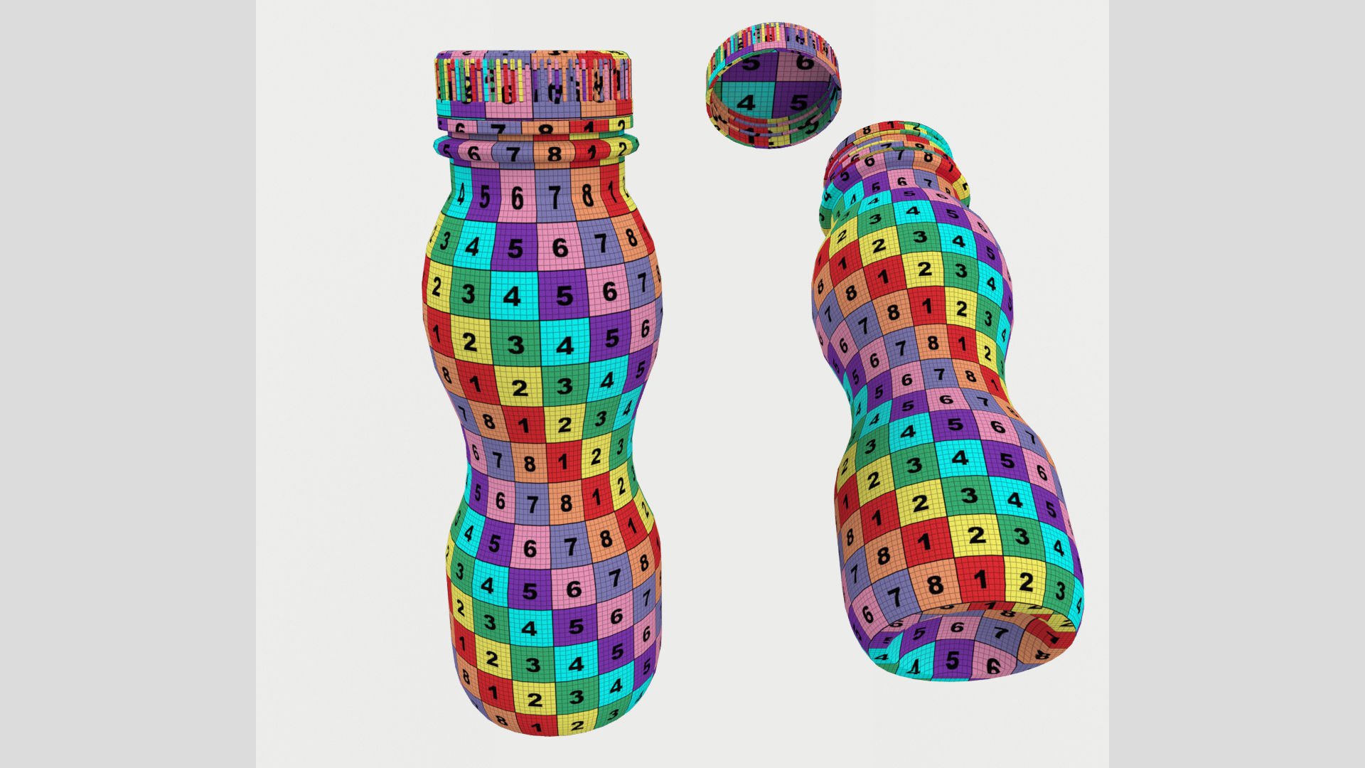 200ml 7oz Yogurt Bottle Low High Poly 3D model_7