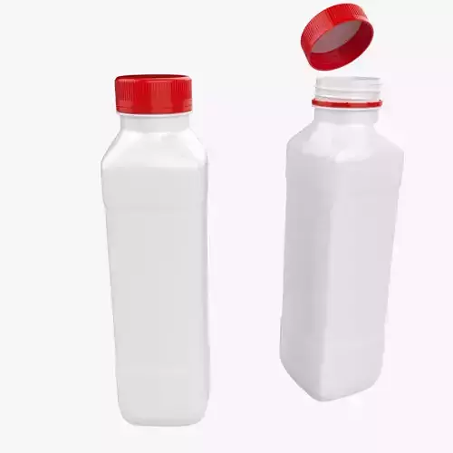 Square Yogurt Bottle Low High Poly