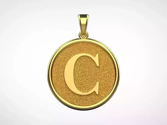 Pendant Letter C N32 3D print model