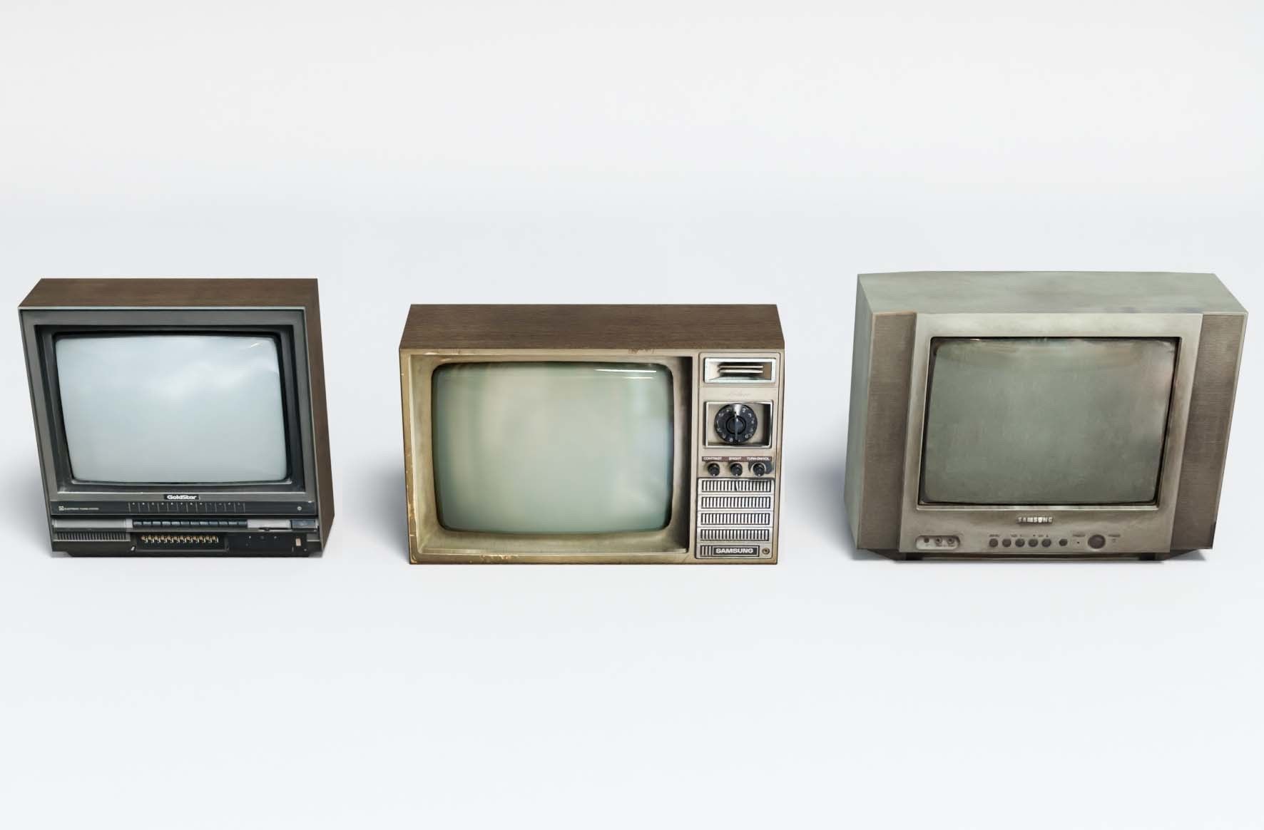 Vintage TV sets Retro Television Low Poly Nostalgia 1970s 1980s Low-poly 3D model_1