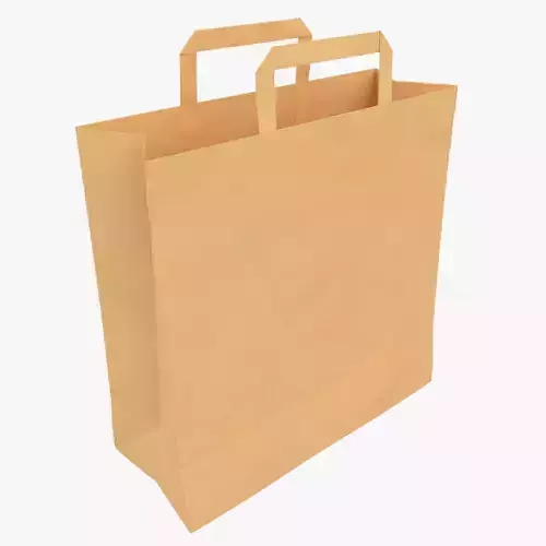 Paper Bag Paper Handles Low High Poly