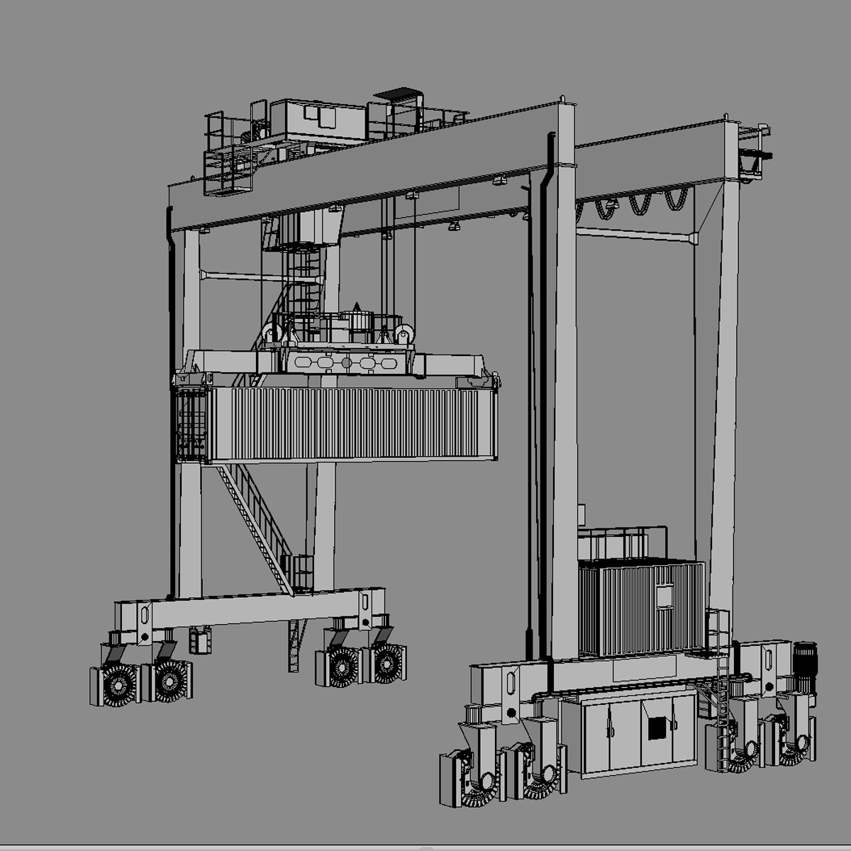 RTG Gantry Crane Kalmar 3D model_4
