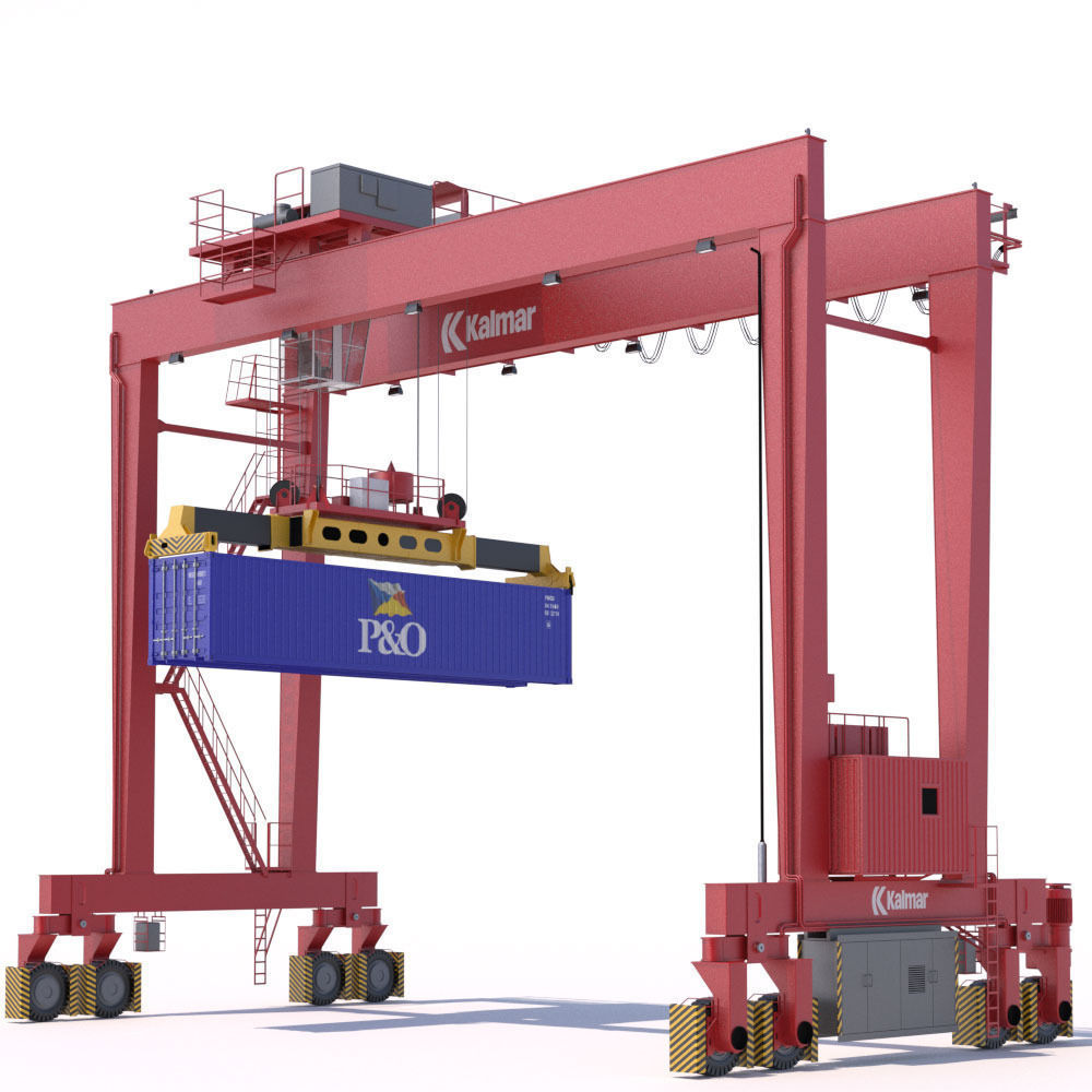 RTG Gantry Crane Kalmar 3D model_1