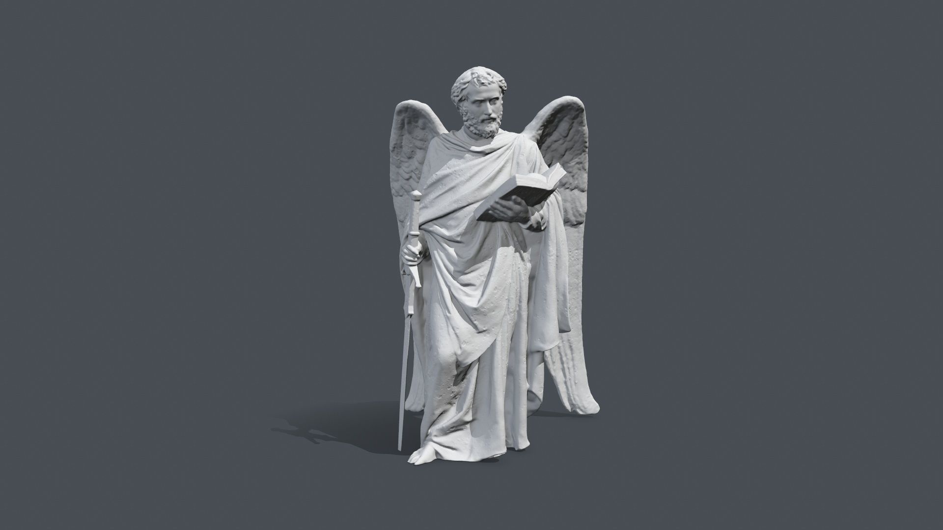 Printable Old Man Statue 3D print model_8