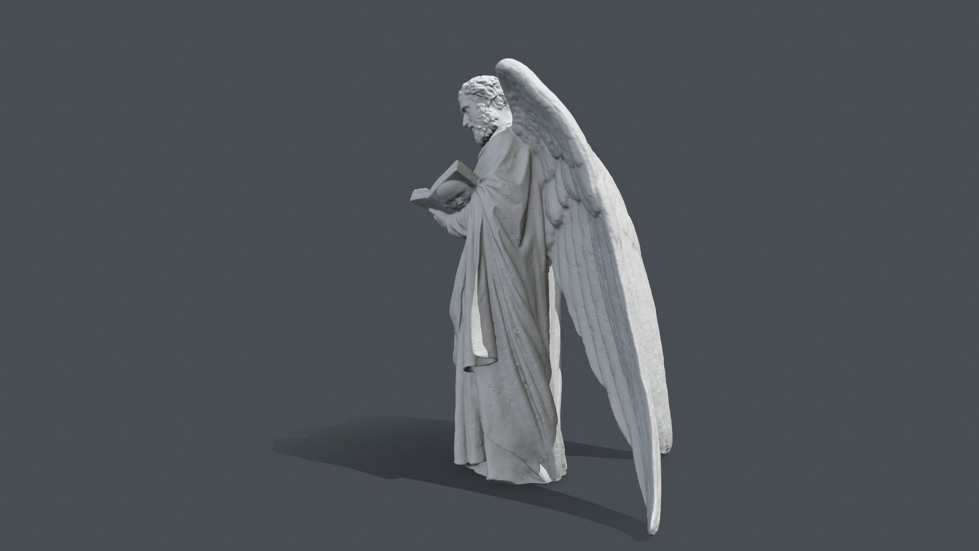 Printable Old Man Statue 3D print model_6