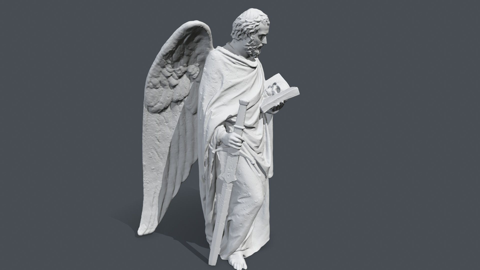Printable Old Man Statue 3D print model_9