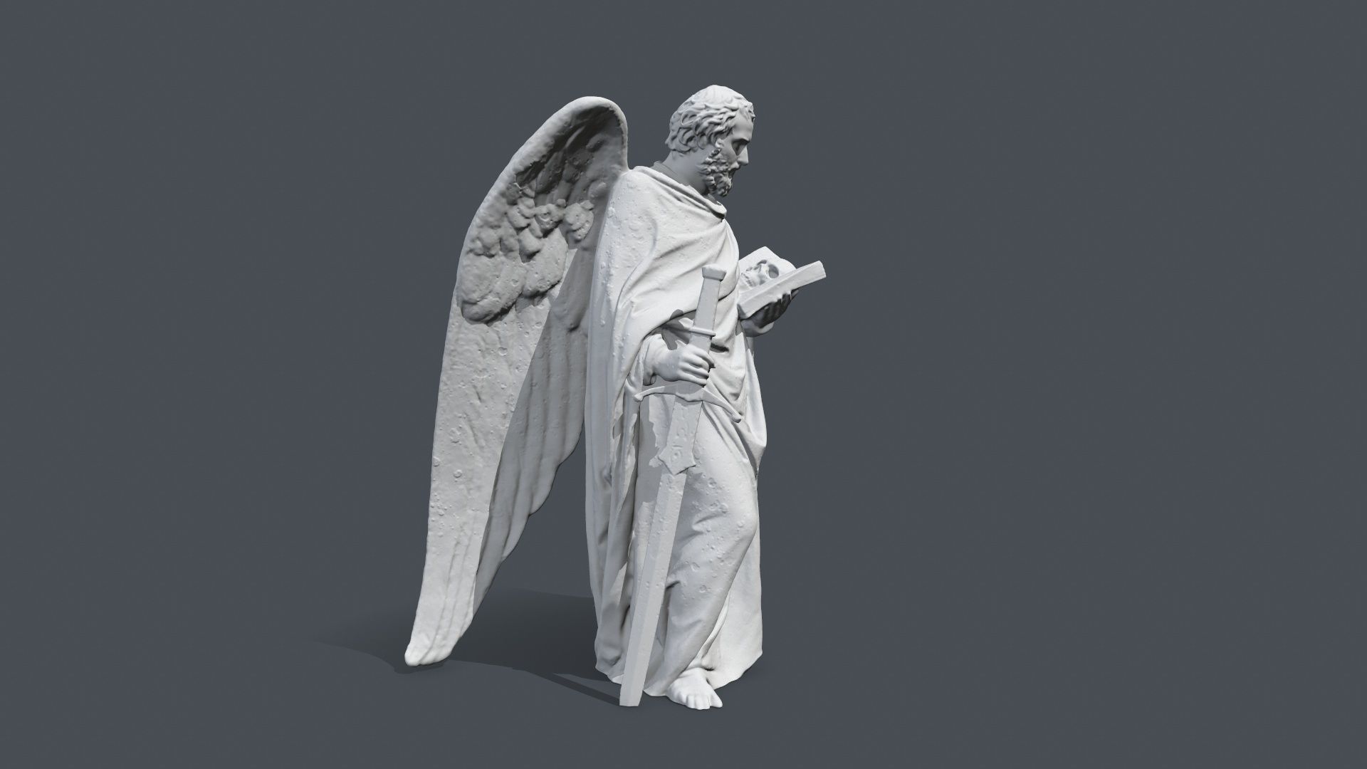 Printable Old Man Statue 3D print model_2
