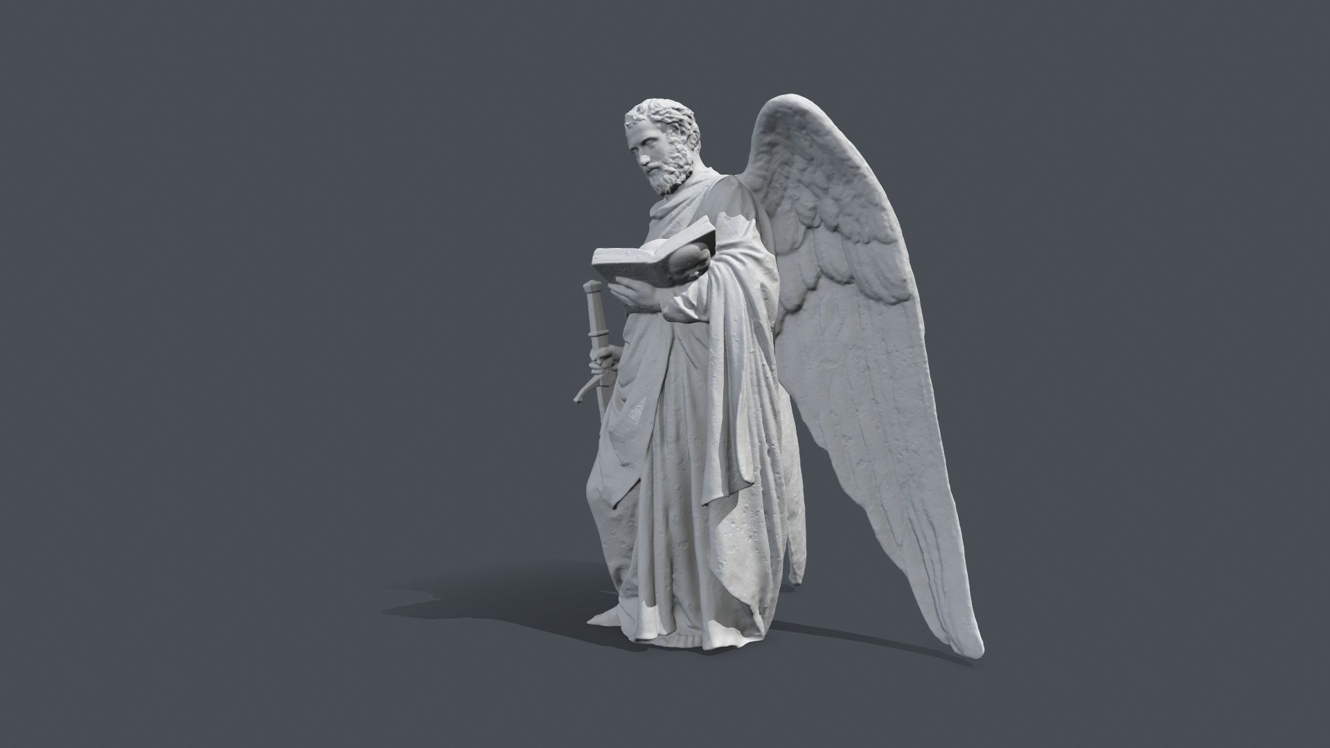 Printable Old Man Statue 3D print model_7