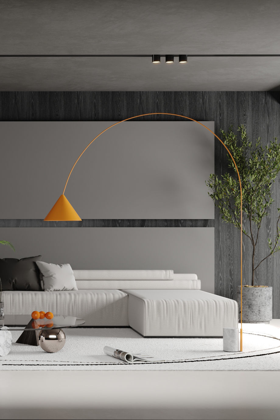 Modern minimalist living room 3D model_7