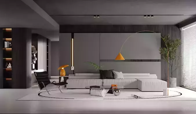 Modern minimalist living room 