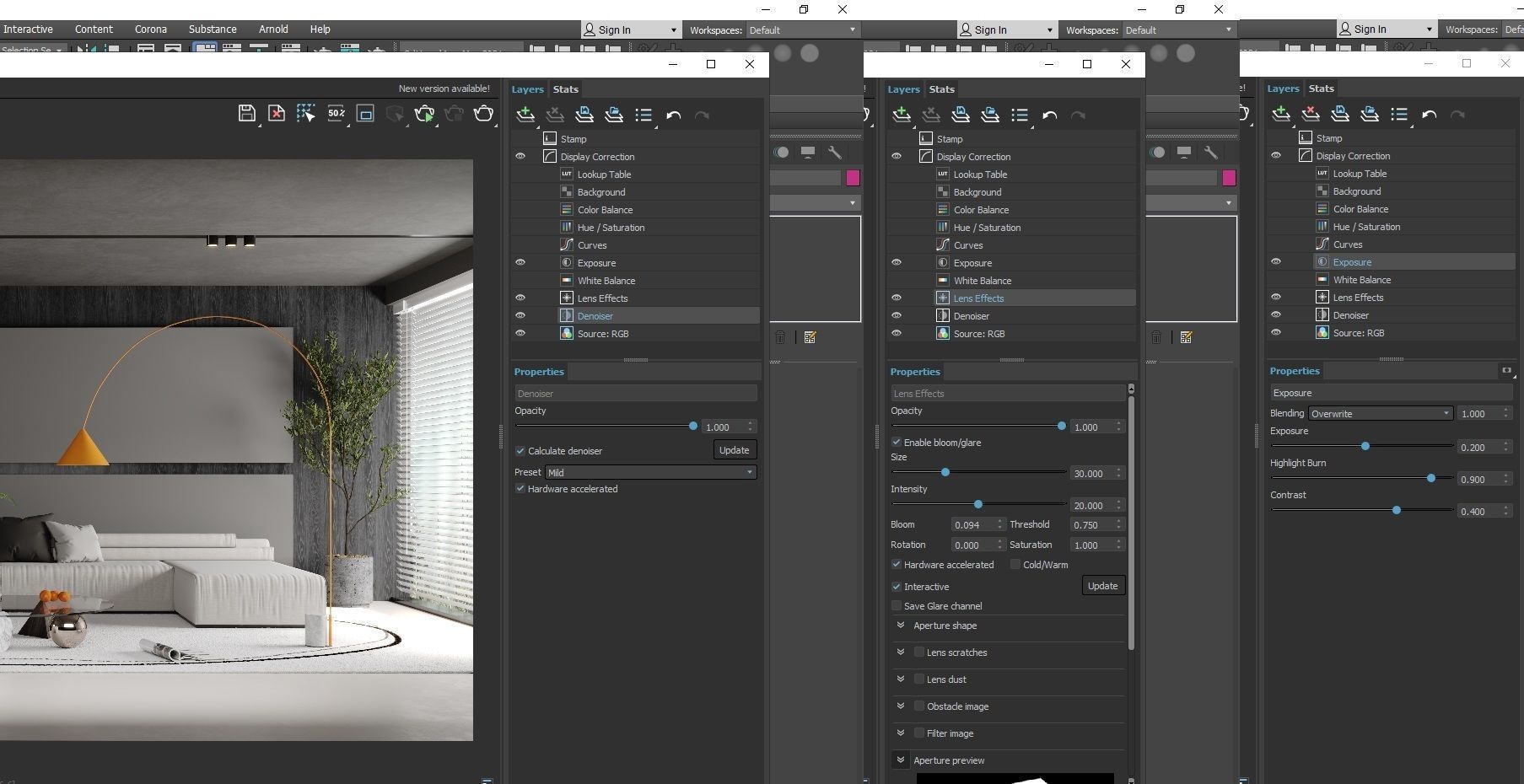Modern minimalist living room 3D model_2