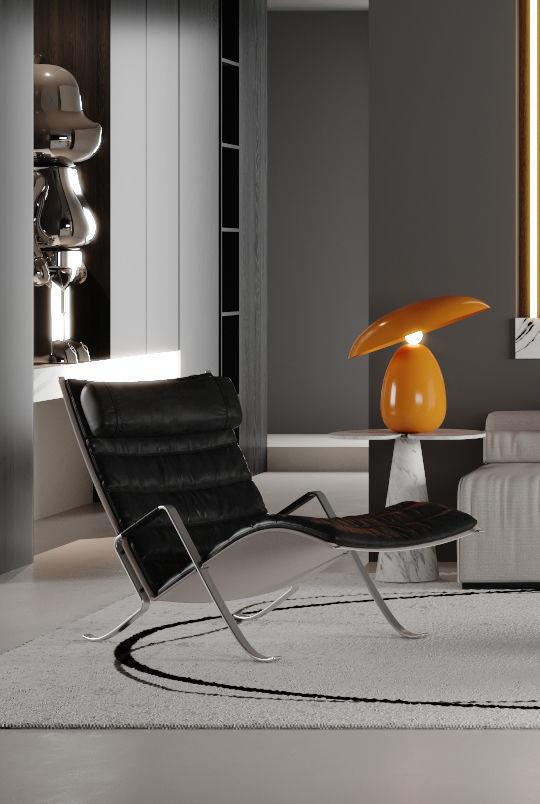 Modern minimalist living room 3D model_4