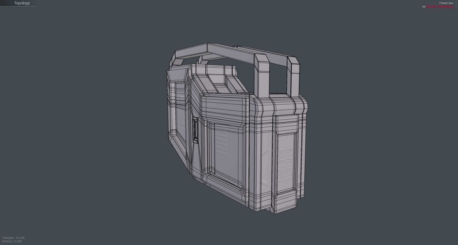 scifi Powerbox Low-poly 3D model_6