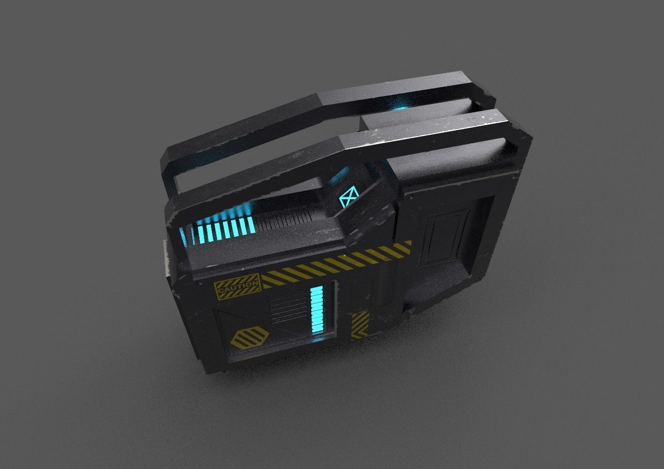 scifi Powerbox Low-poly 3D model_4