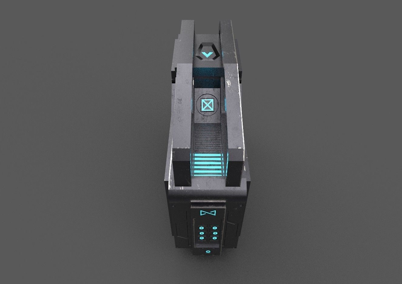 scifi Powerbox Low-poly 3D model_5