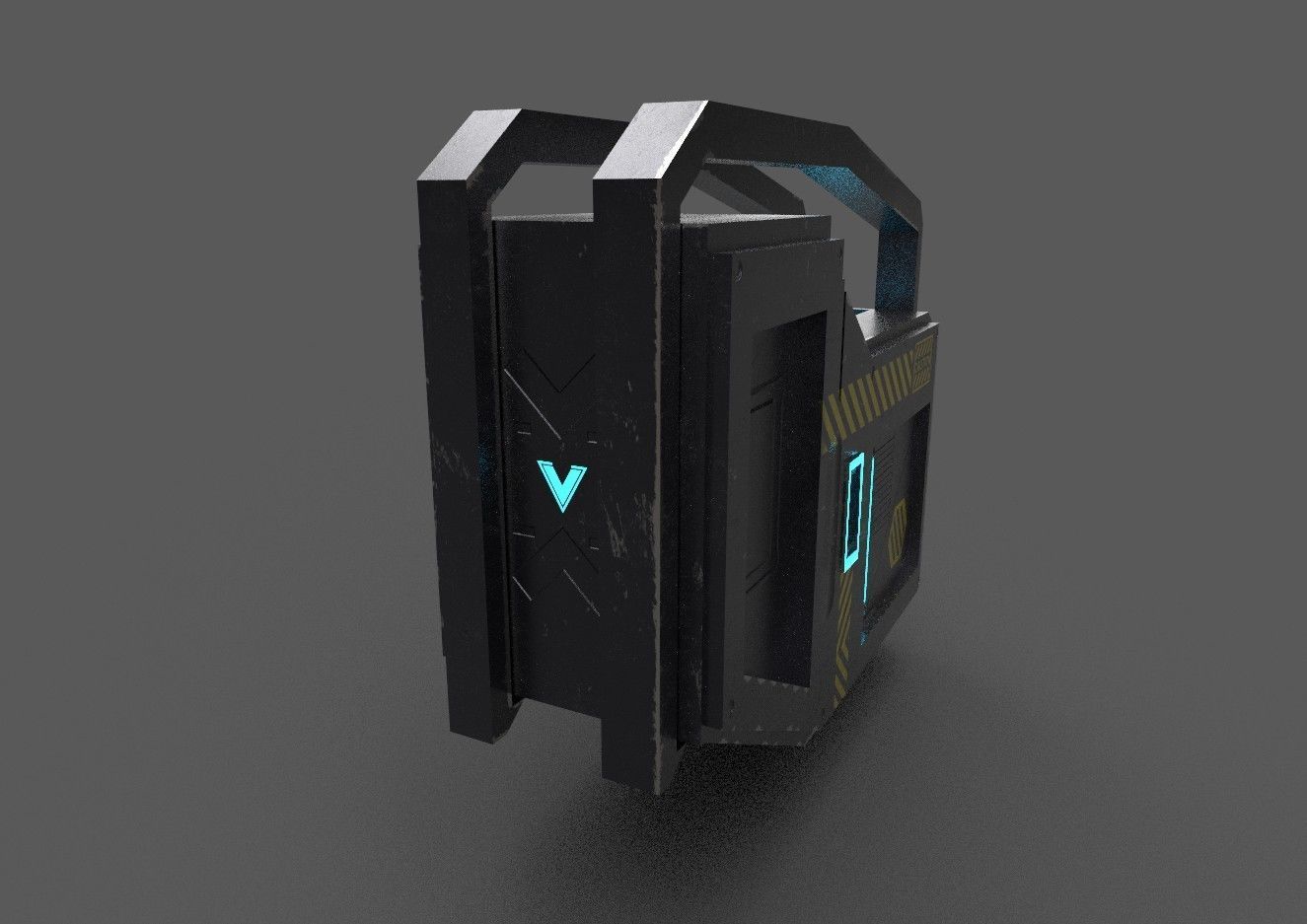 scifi Powerbox Low-poly 3D model_2