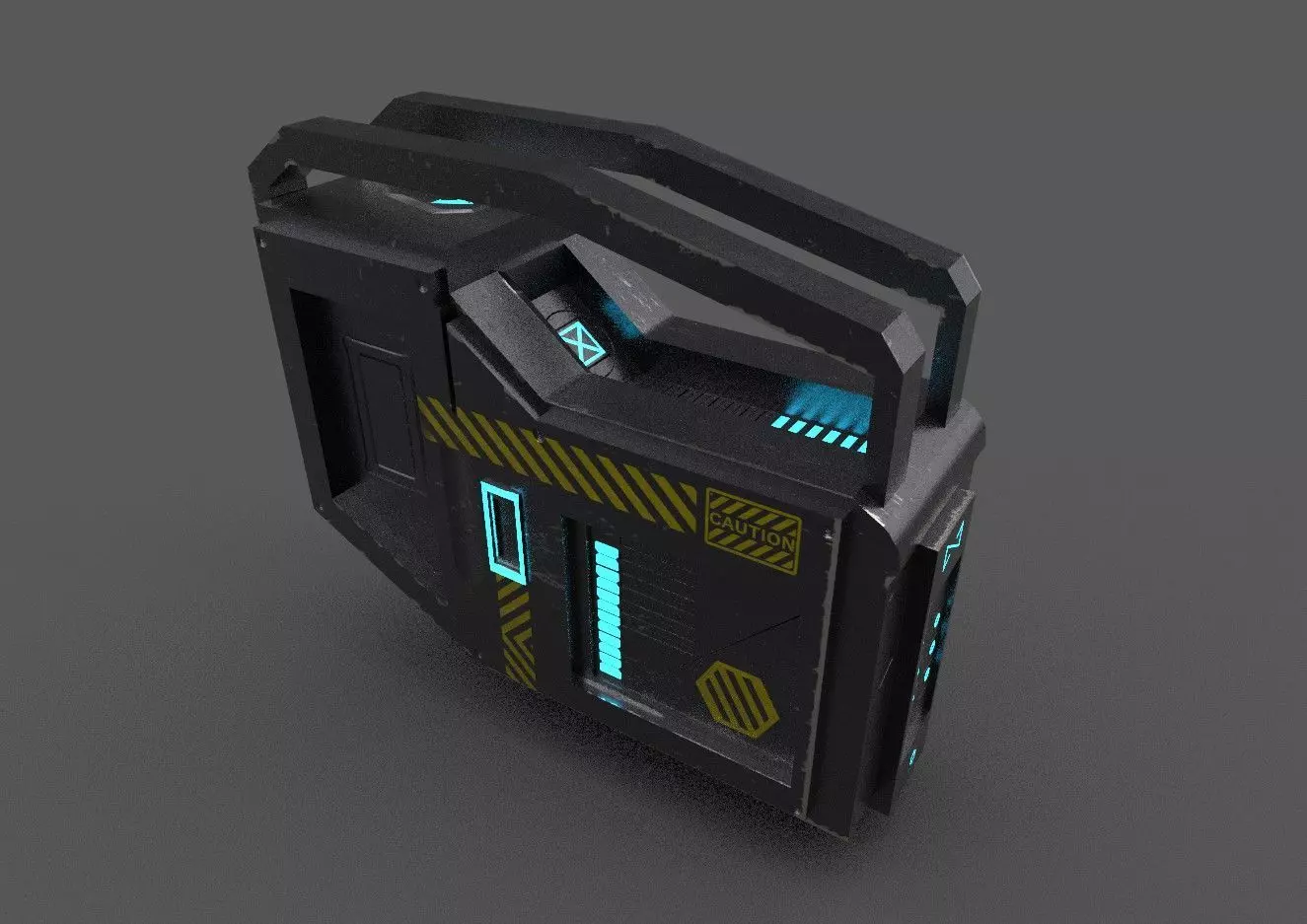 scifi Powerbox Low-poly 3D model_0