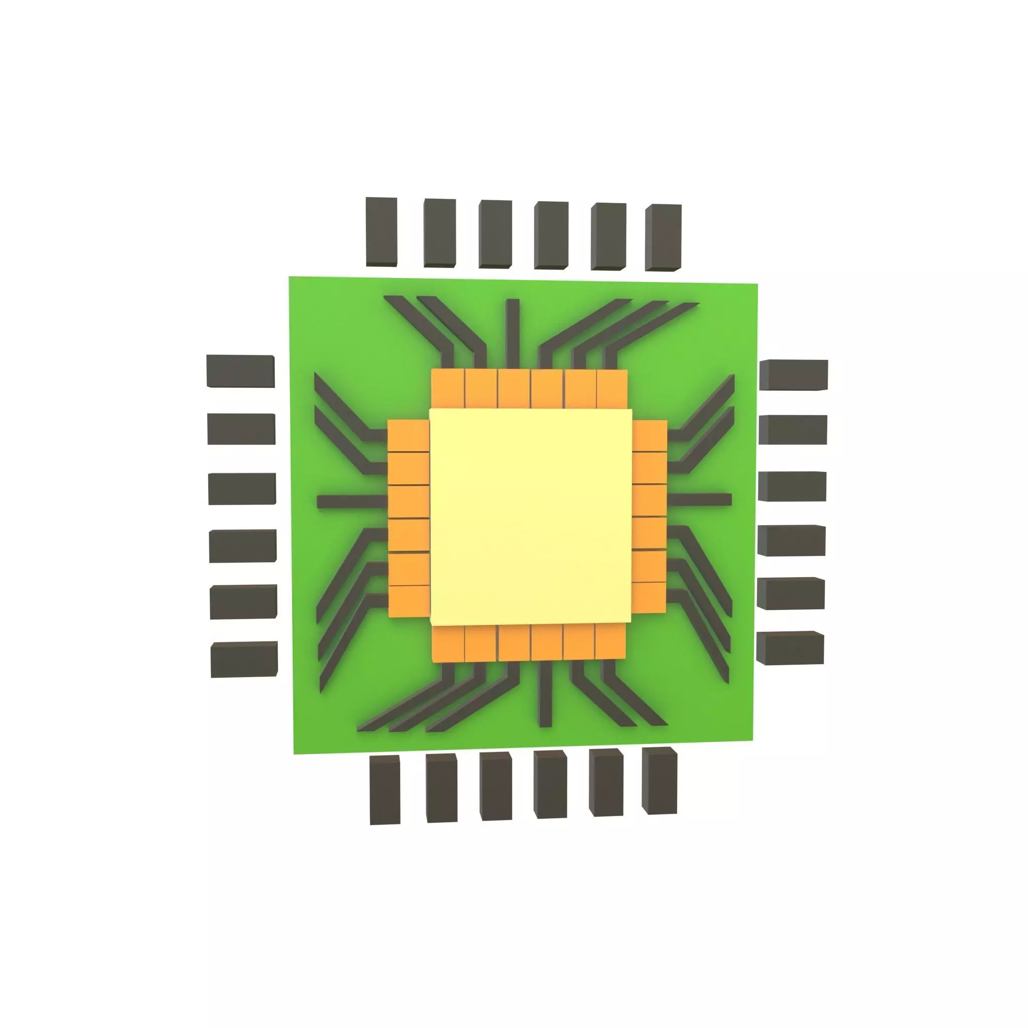 Microchip Symbol V1 003 Low-poly 3D model