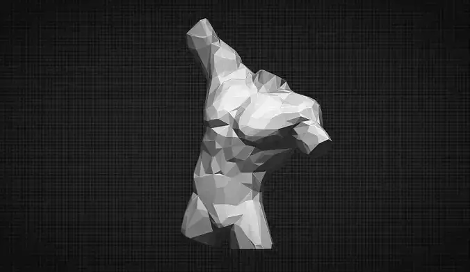 Male Torso Low Poly 3D print model