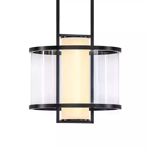 GARDA modern pendant light with frame and clear glass