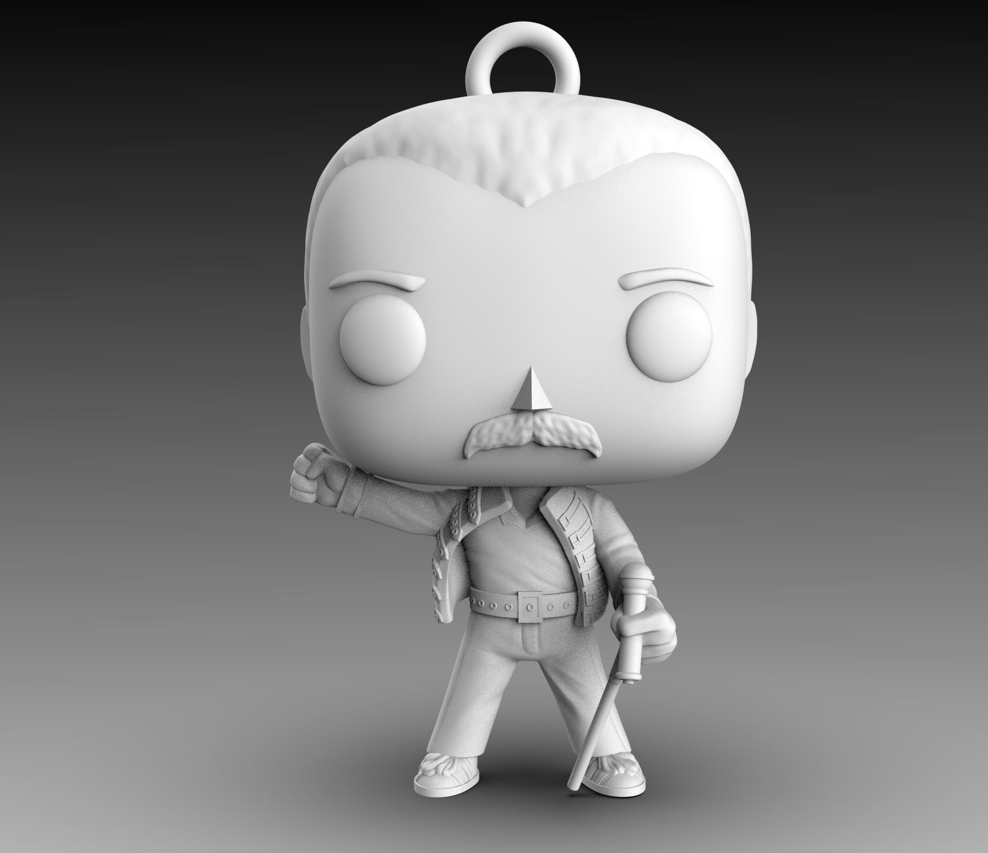 Fredie Mercury Keychain Funko Pop 3D print model_1