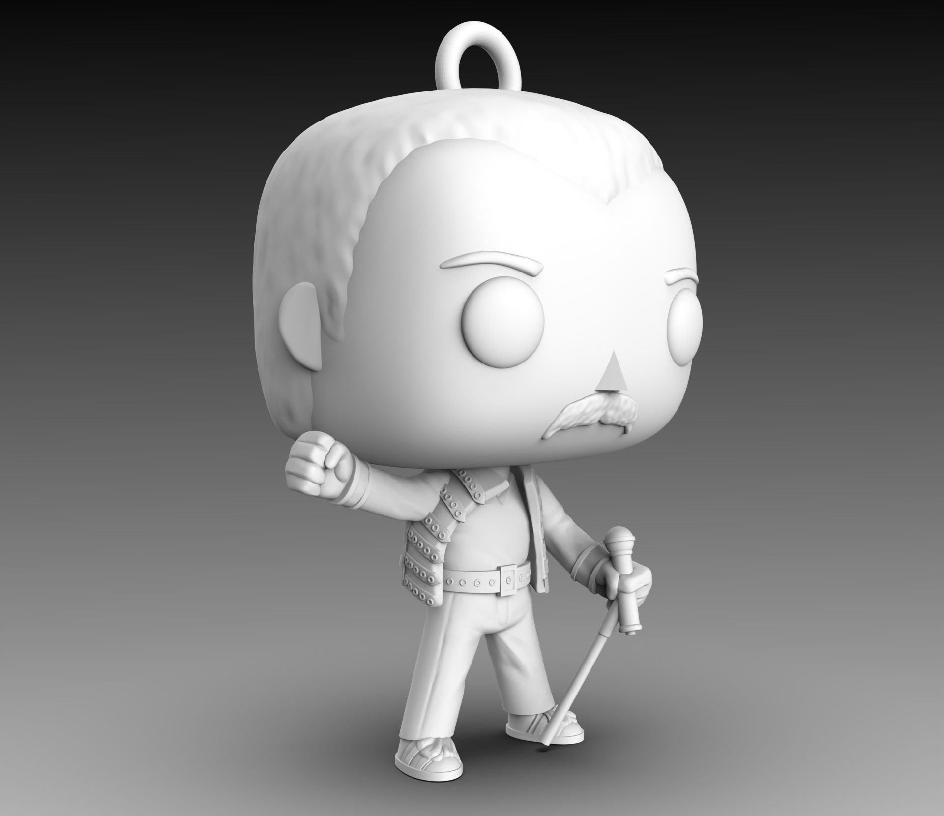 Fredie Mercury Keychain Funko Pop 3D print model_3