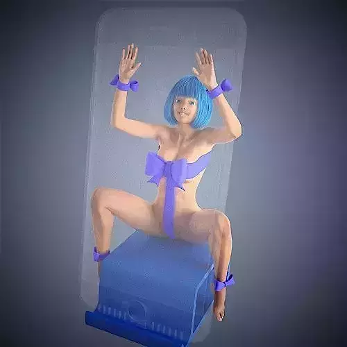 Girl phone holder5 3D print model