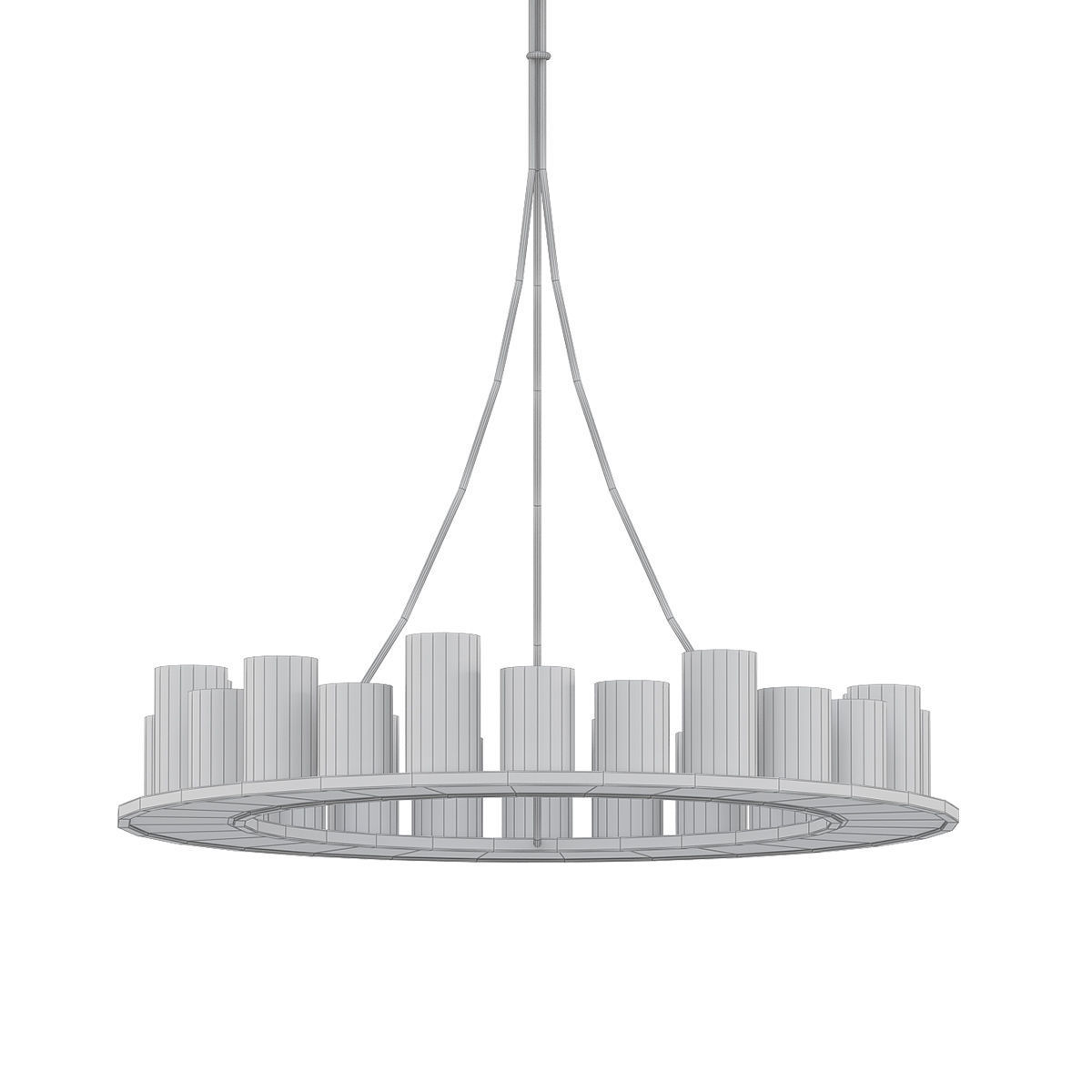 HEMEL round chandelier with candles hanging from it 3D model_4