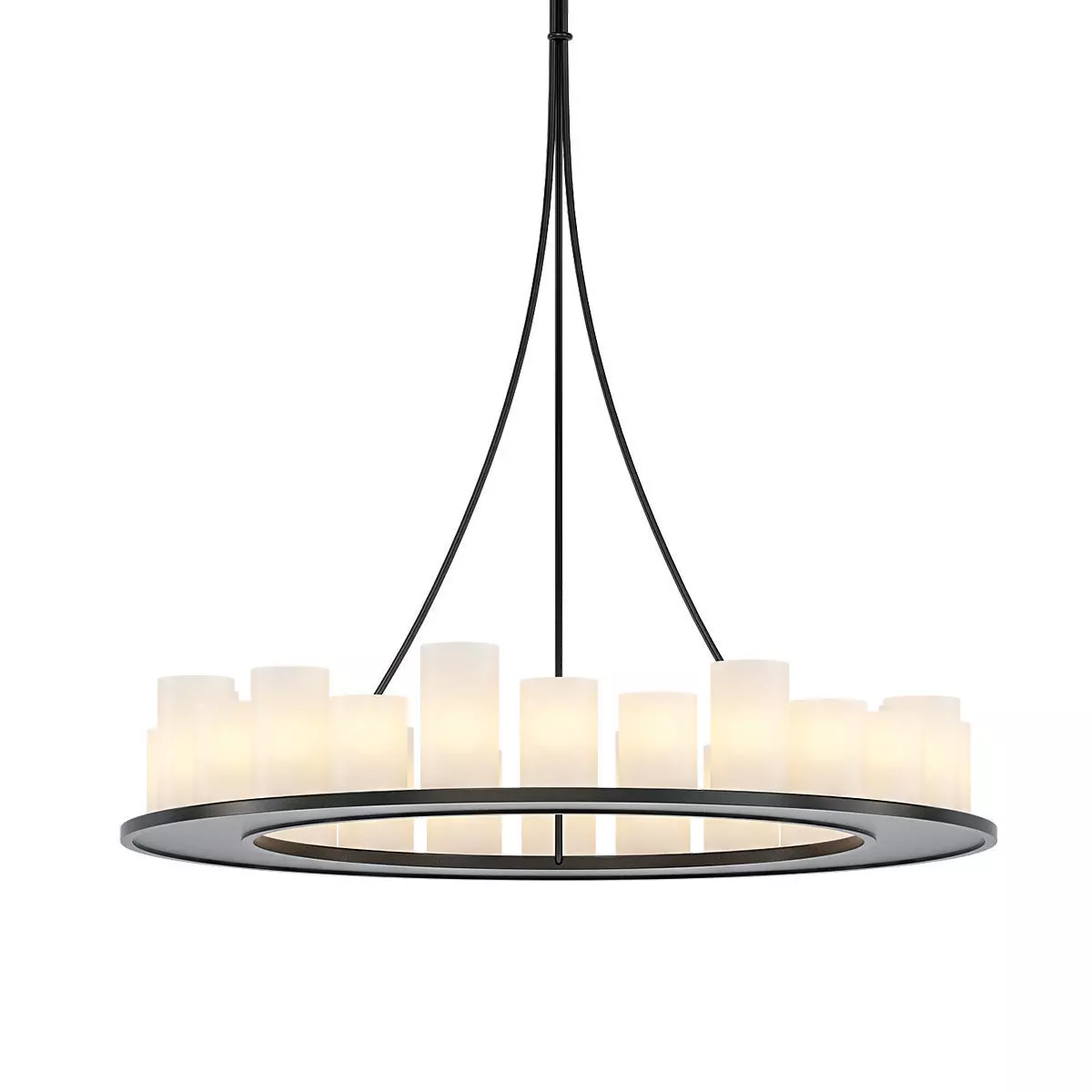 HEMEL round chandelier with candles hanging from it 3D model_0
