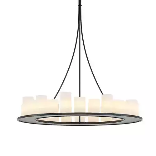 HEMEL round chandelier with candles hanging from it