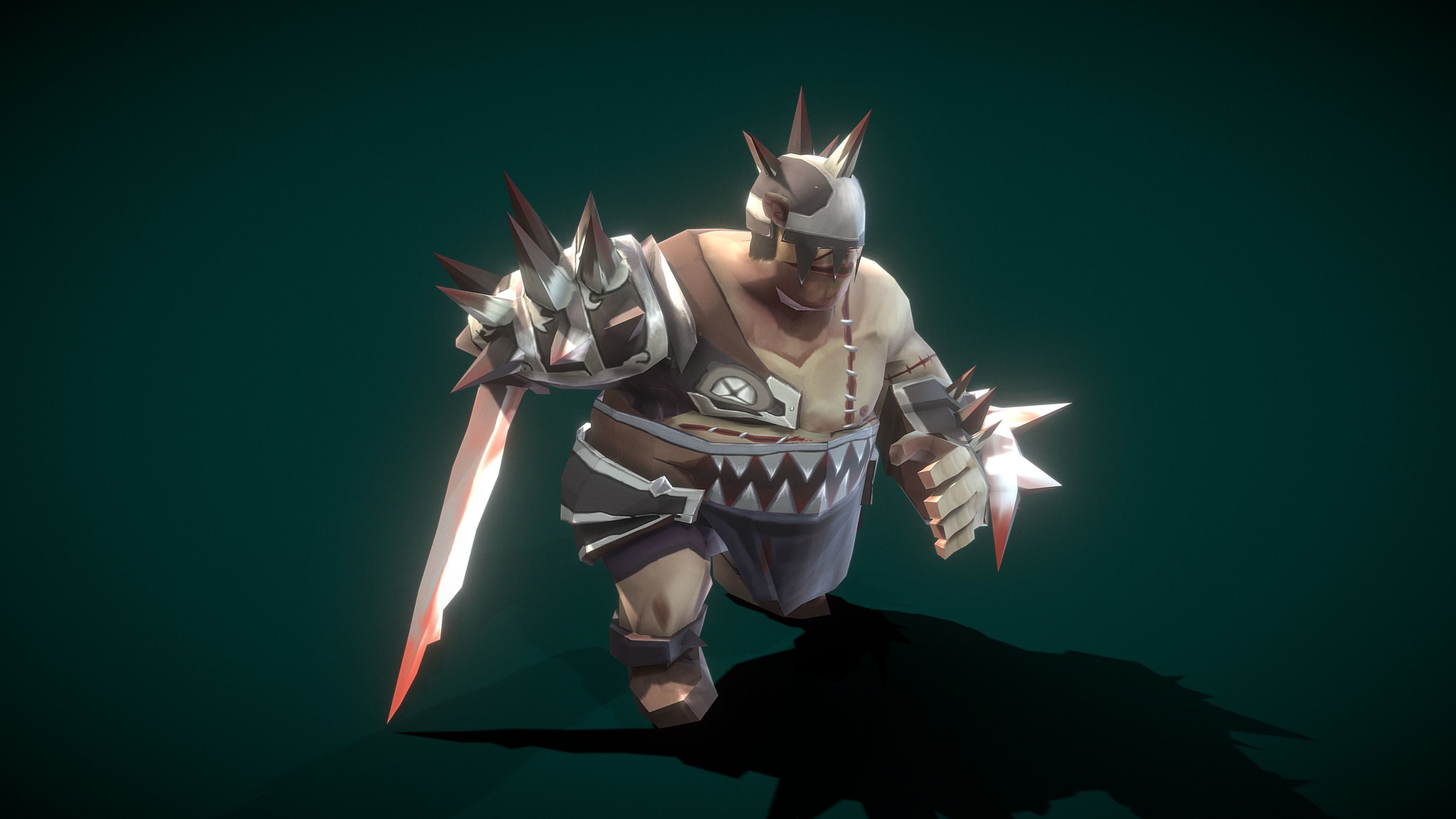 Cartoon Villain Butcher Low-poly 3D model_7