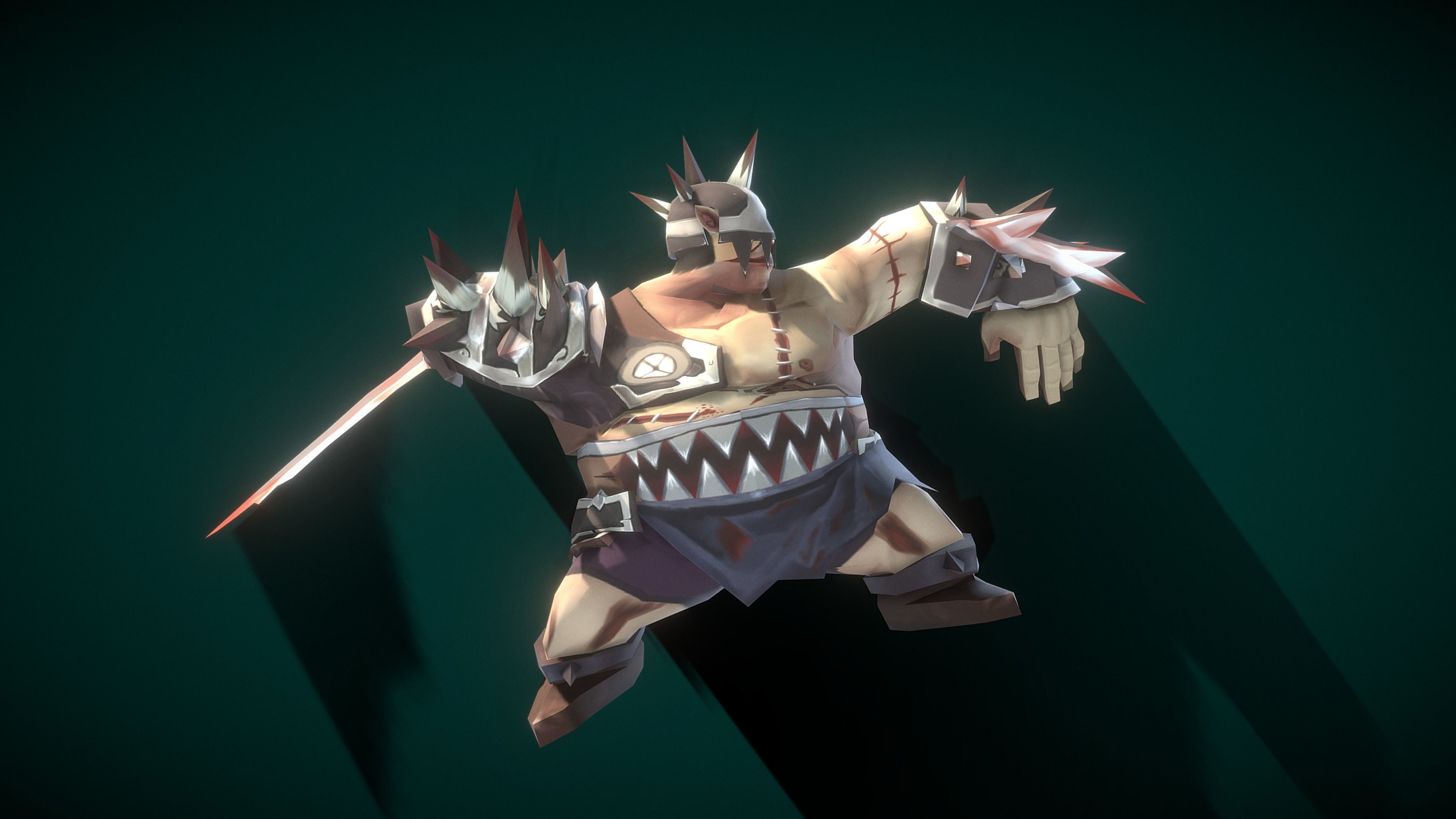 Cartoon Villain Butcher Low-poly 3D model_5