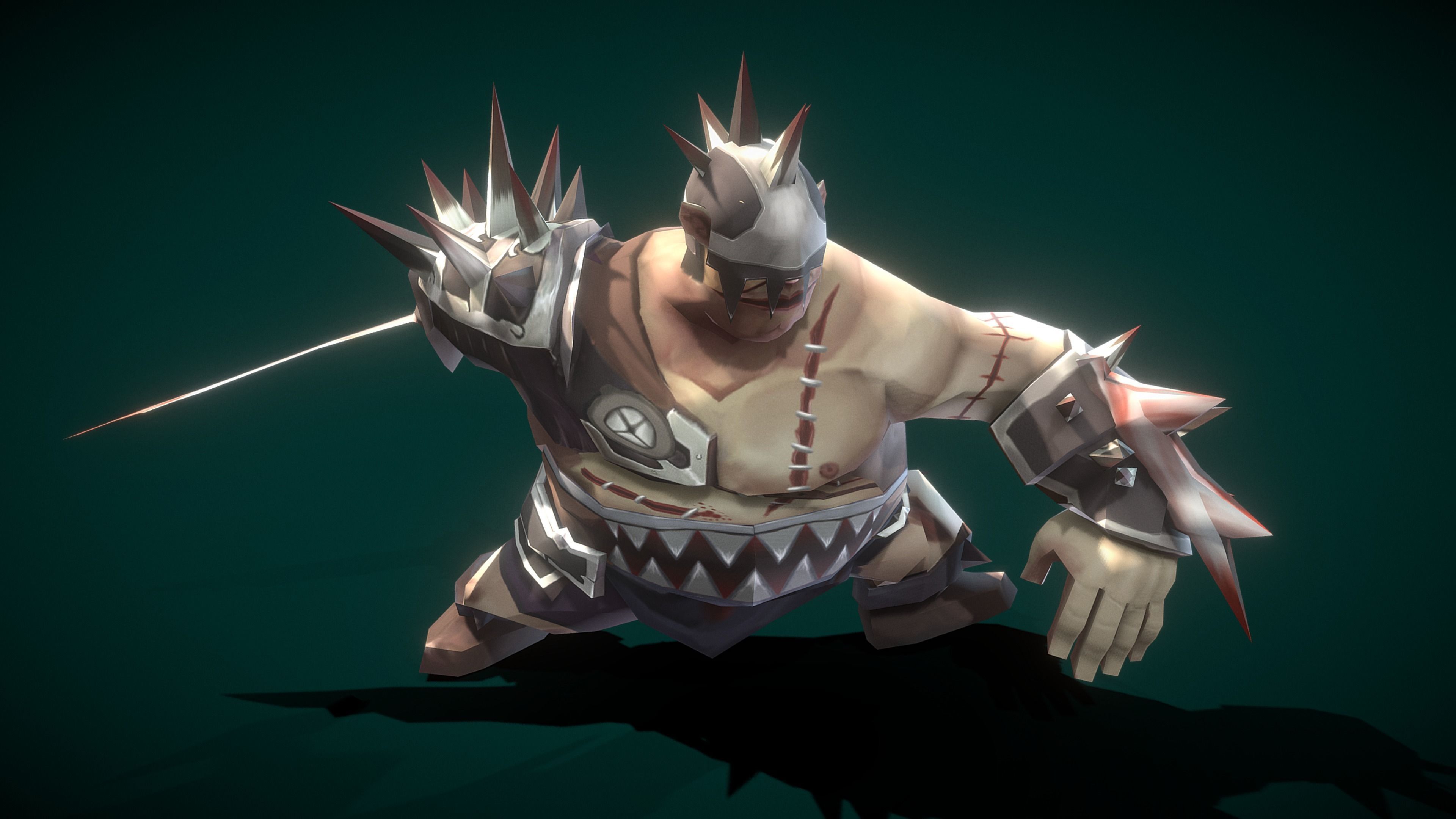 Cartoon Villain Butcher Low-poly 3D model_10