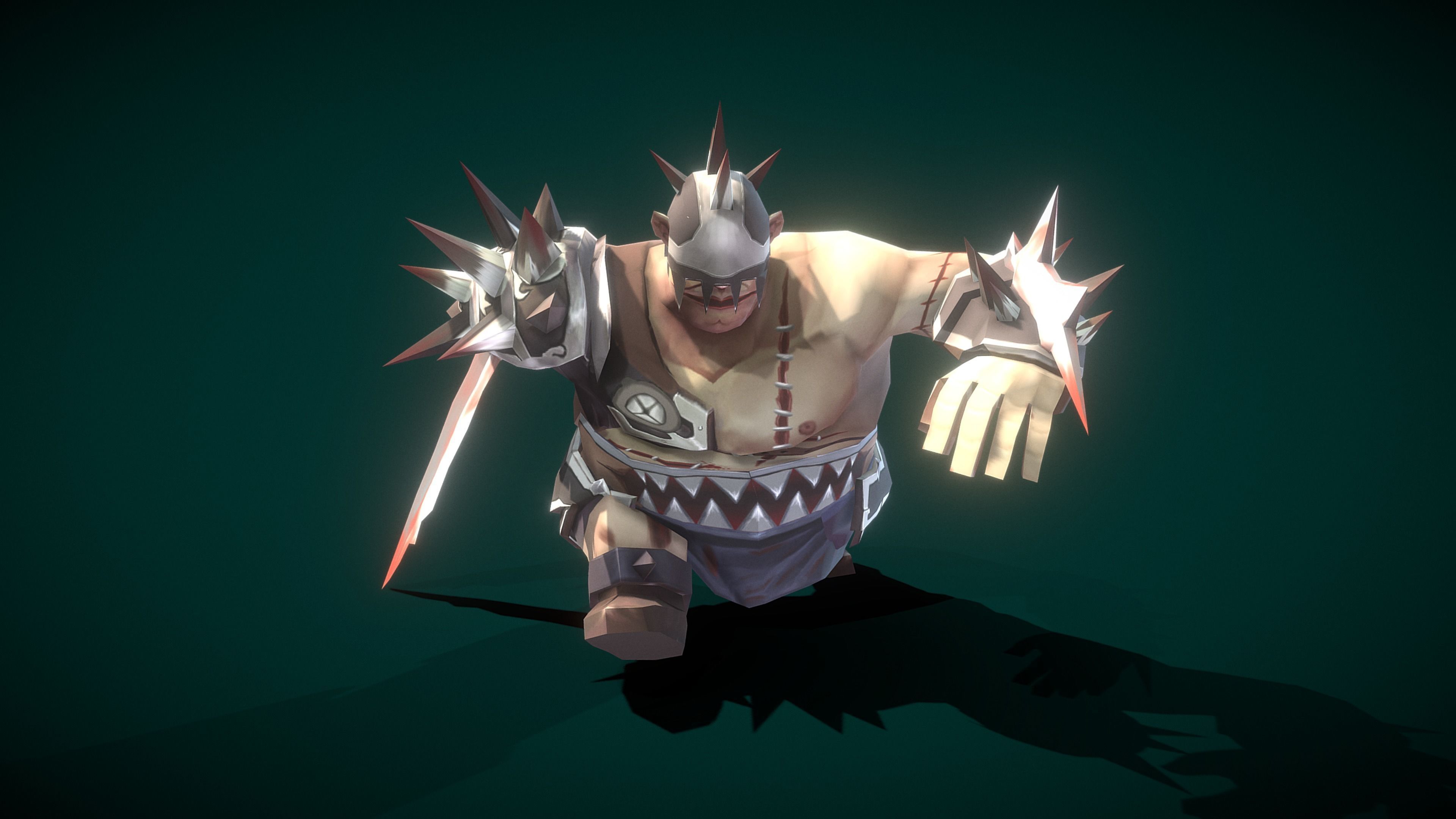Cartoon Villain Butcher Low-poly 3D model_9