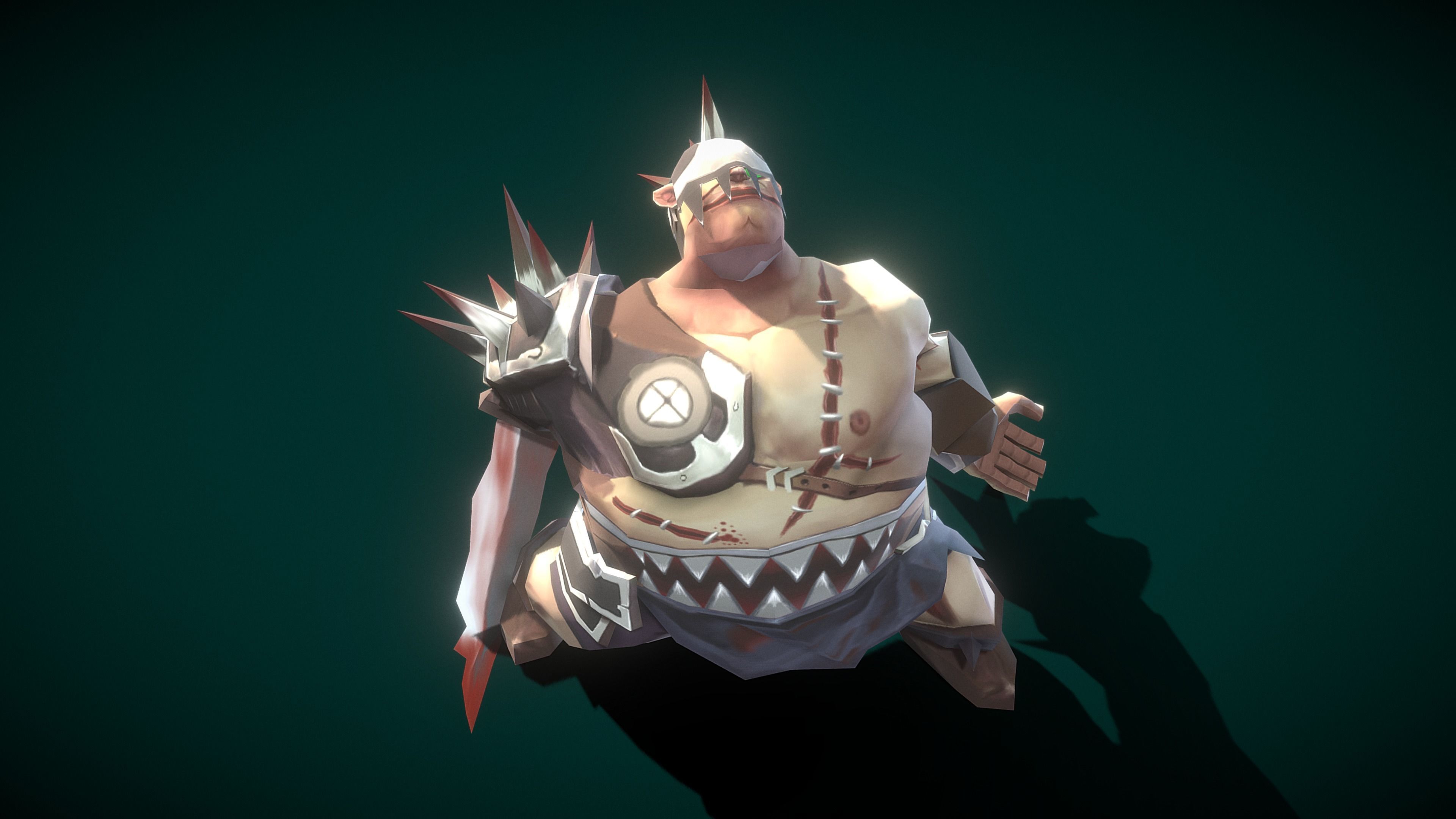 Cartoon Villain Butcher Low-poly 3D model_8