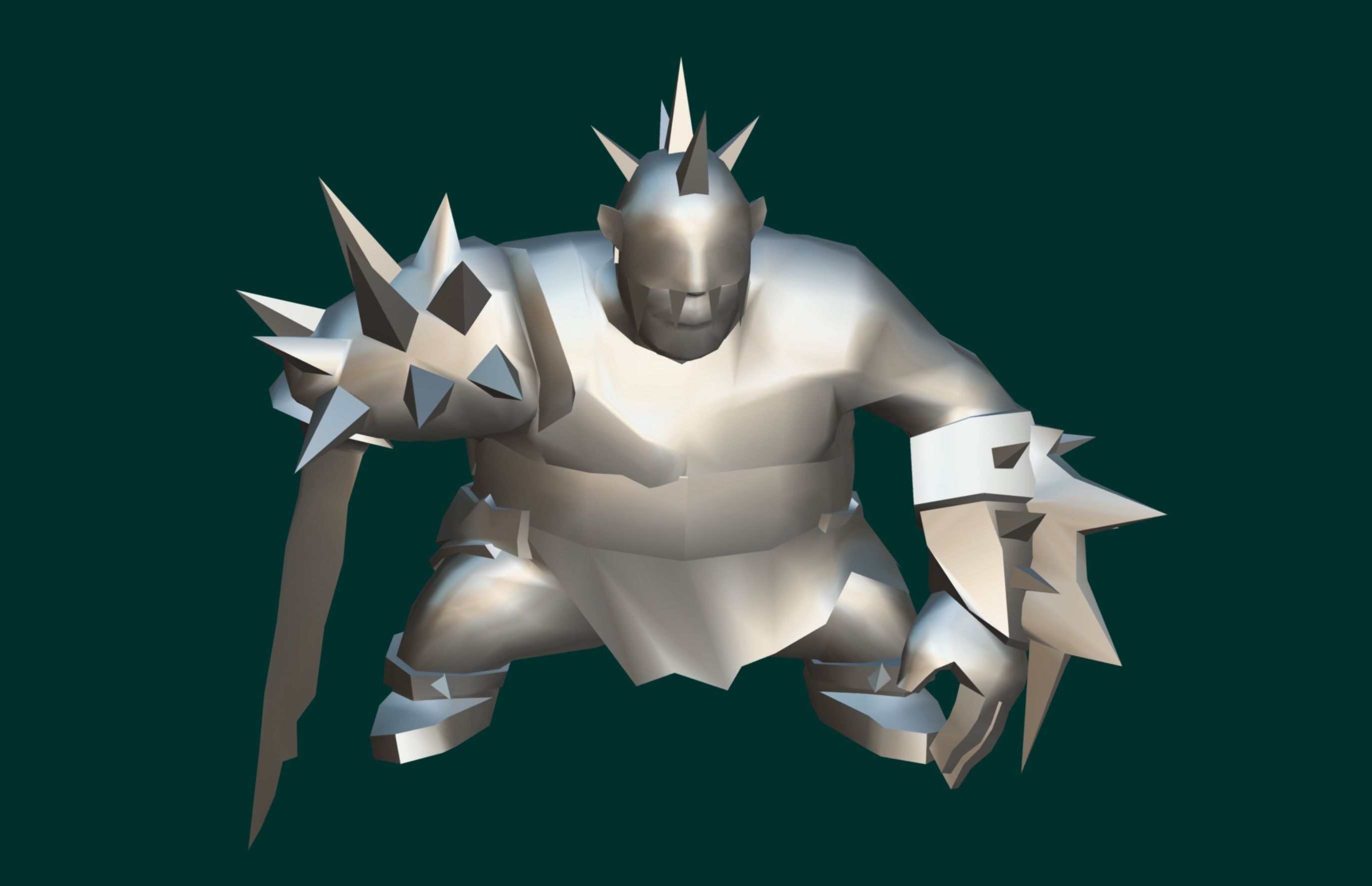 Cartoon Villain Butcher Low-poly 3D model_12